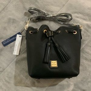 Dooney & Bourke Black with gold accents “Aimee Crossbody” leather bag. BNWT